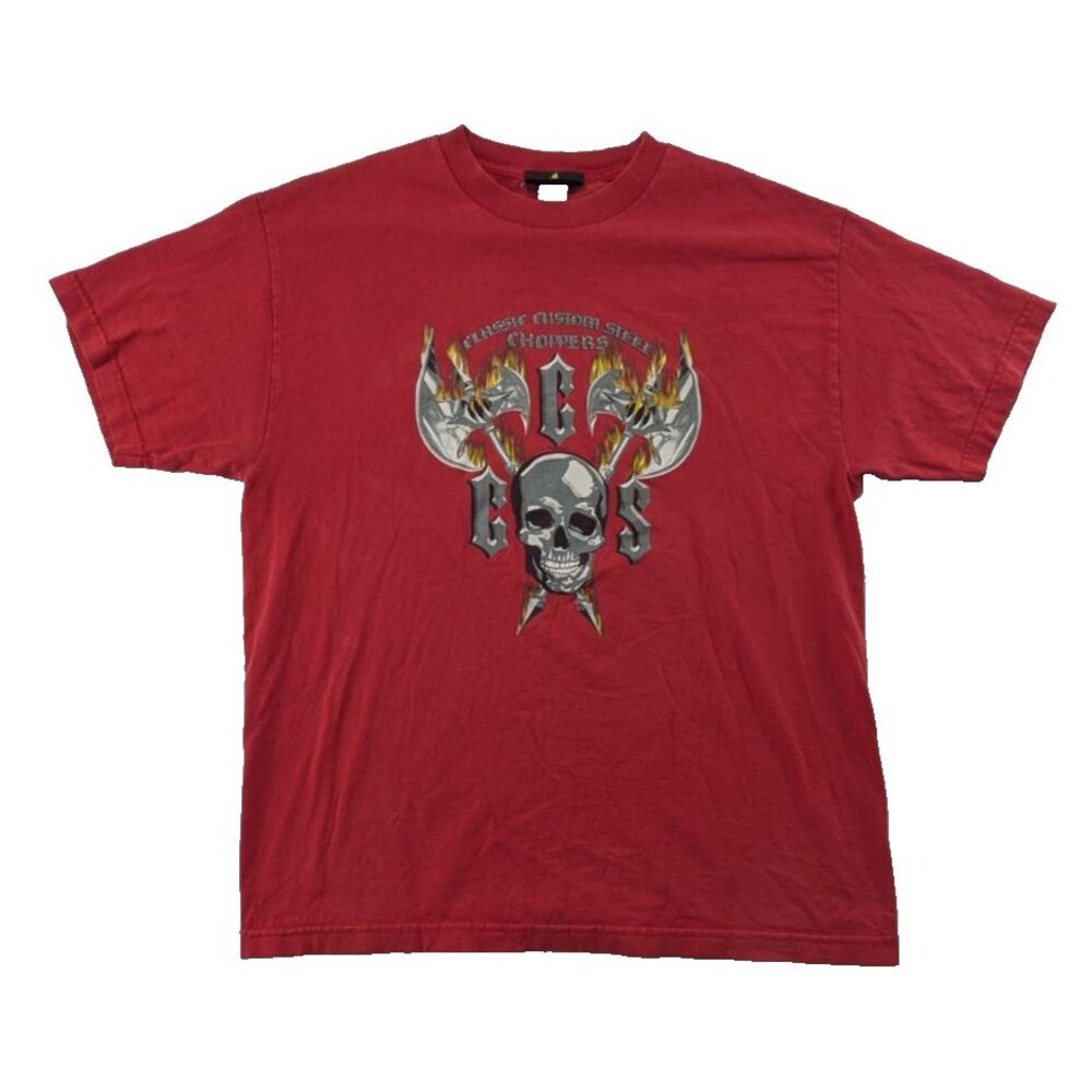 Classic Custom Steel Choppers CCS Athletech Shirt Red Mens L Large Vintage 00s